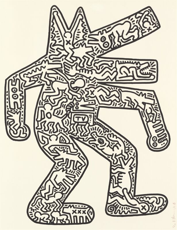 Keith Haring, ‘DOG’, 1985, Print, Lithograph, on Rives BFK paper, with full margins, Carroll Art