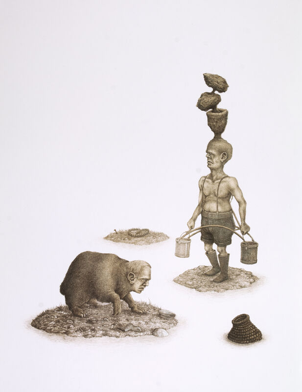 Michael Barnes, ‘Weighing the Options’, 2014, Print, Stone & Plate lithograph, Atelier Le Grand Village