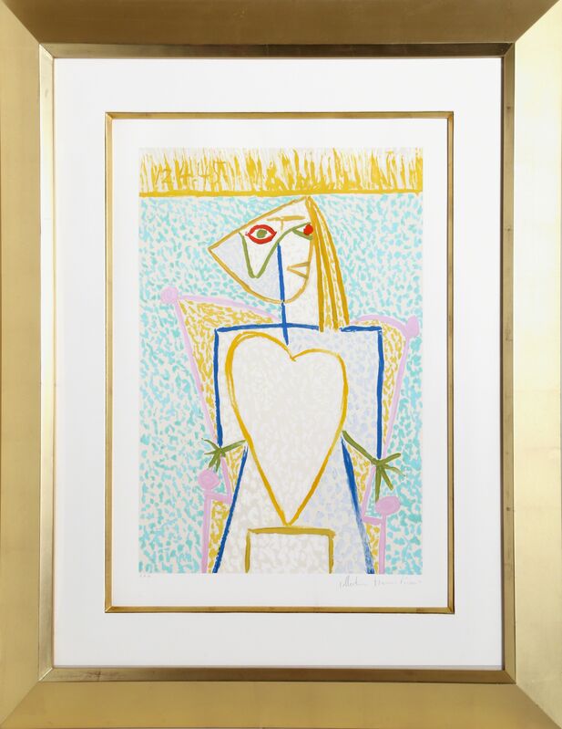 Pablo Picasso, ‘Femme Au Buste en Coeur’, 1973-Originally created in 1945, Print, Lithograph on Arches Paper, RoGallery