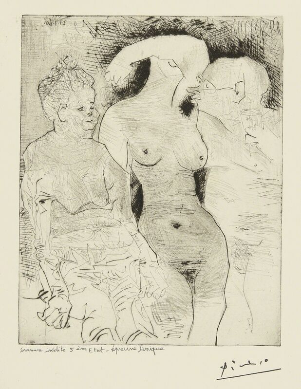 Pablo Picasso, ‘Sabartés avec deux femmes: eight states (Ba. 1060)’, 1959-60, Print, Eight drypoint, etching and engravings, Sotheby's