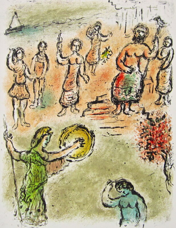 Marc Chagall, ‘“Assembly of the Gods,” from L'Odyssée (Mourlot 749-830; Cramer 96)’, 1989, Ephemera or Merchandise, Offset lithograph on Fabriano wove paper, Art Commerce