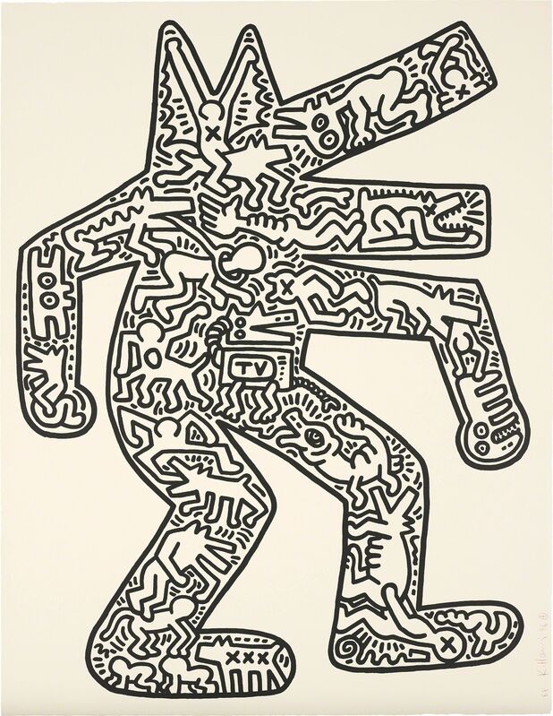 Keith Haring, ‘Dog’, 1986-87, Print, Lithograph, on BFK Rives paper, with full margins., Phillips