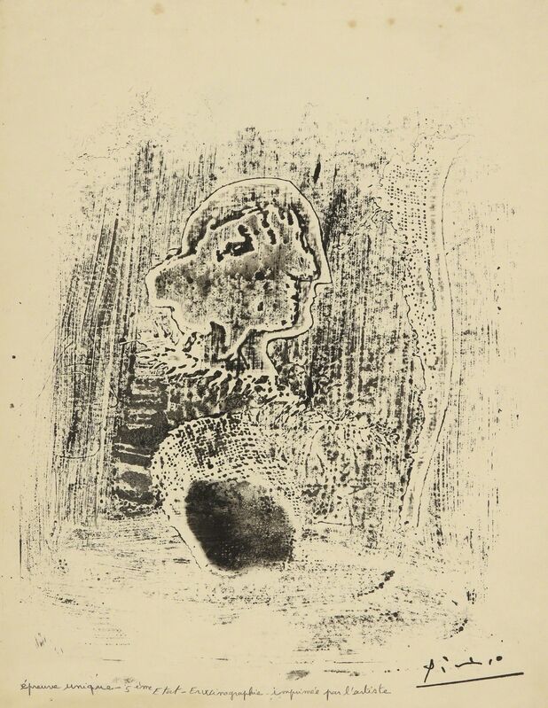 Pablo Picasso, ‘Tête avec plume et tarlatane (Ba. 572 bis)’, 1932, Print, Erwinograph, Sotheby's