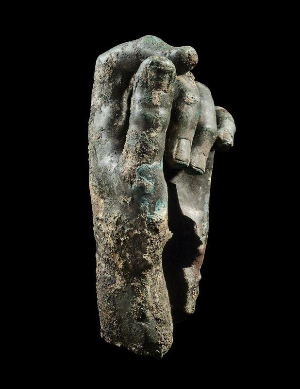 Unknown Roman, ‘LEFT HAND OF A MAN WEARING A RING’, ca. 1st -2nd century A.D., Sculpture, Bronze, Phoenix Ancient Art