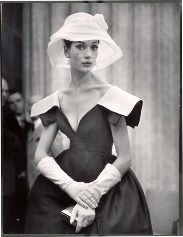 Nina Leen, ‘Lady with White Hat and Gloves’, 1959, Photography, Vintage Silver Gelatin Print, Contessa Gallery