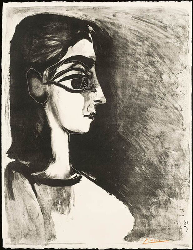 Pablo Picasso, ‘Buste de Profil’, December 16-1957, Print, Original zinc plate lithograph printed in black ink on wove paper bearing the Arches script watermark, Galerie d'Orsay