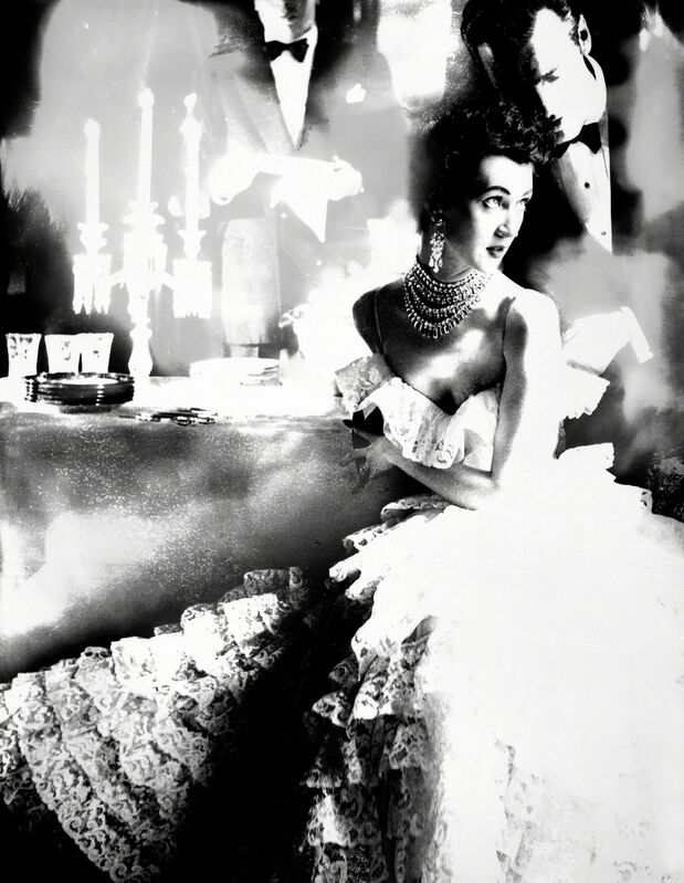 Lillian Bassman, ‘In This Year of Lace, Dovima, Dress by Jane Derby, The Plaza Hotel, New York, Harper's Bazaar, October 1951’, 1951, Photography, Gelatin silver print, Edwynn Houk Gallery