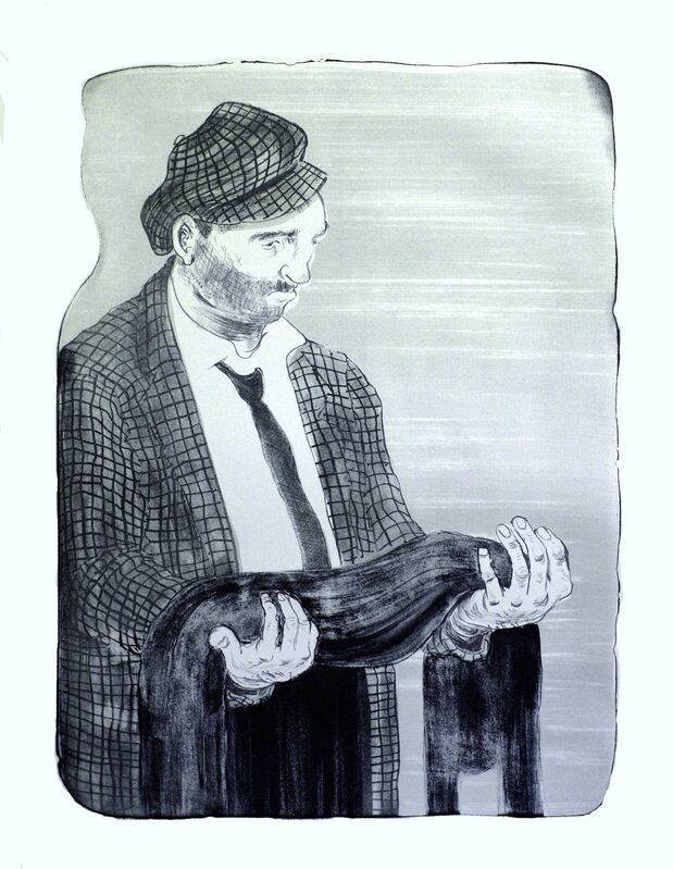 Nicole Eisenman, ‘Man Holding his Shadow’, 2011, Print, Lithograph, Jungle Press
