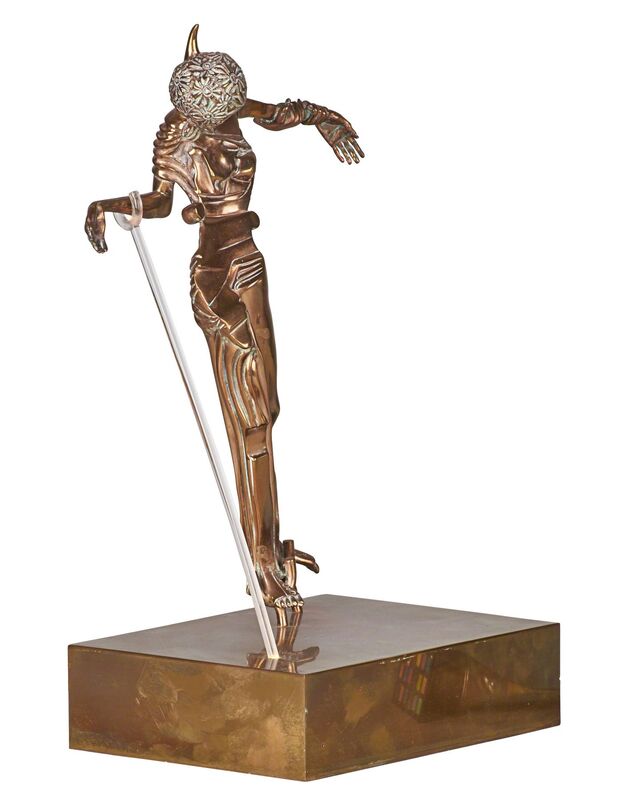 Salvador Dalí, ‘Femme à la Tête de Rose’, 1981, Sculpture, Bronze, gold patina and Plexiglas on a brass base, Rago/Wright/LAMA
