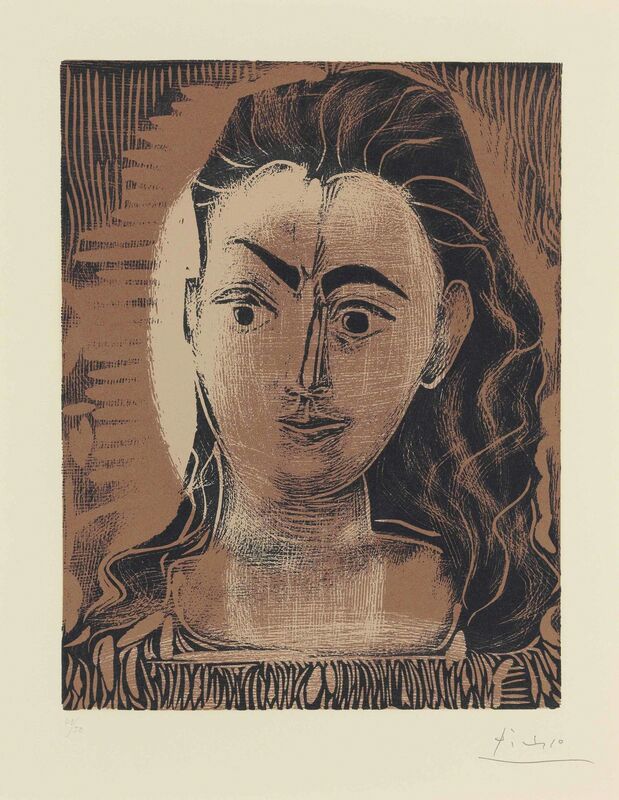 Pablo Picasso, ‘Petit buste de femme’, 1962, Print, Linocut in colors, on Arches paper, Christie's