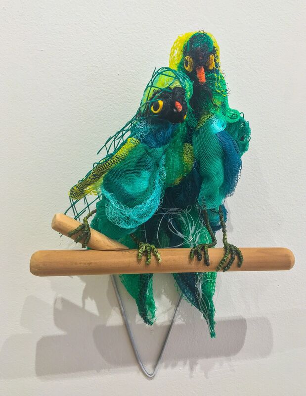 Christy Rupp, ‘Parrots after Frida Kahlo ca. 1937 ’, 2017, Sculpture, Welded steel, plastic filament, Cross Contemporary Partners