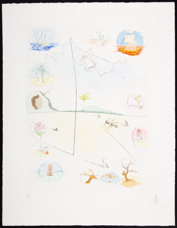 Salvador Dalí, ‘The Frontispiece, from Twelve Tribes of Israel’, 1972, Print, Etching in colors on Rives BFK paper, Heritage Auctions