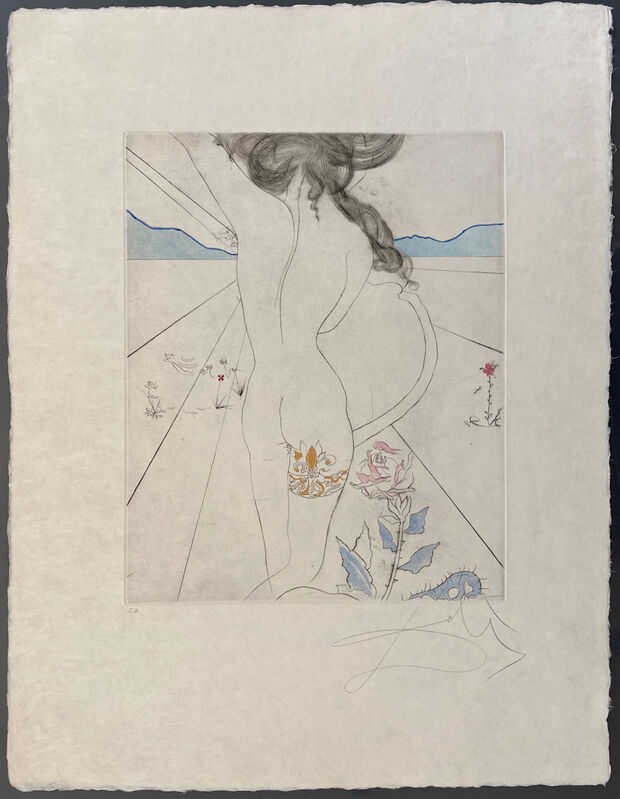 Salvador Dalí, ‘Nude with Garter’, 1969, Print, Hand-colored drypoint etching on Japon paper, Galerie d'Orsay