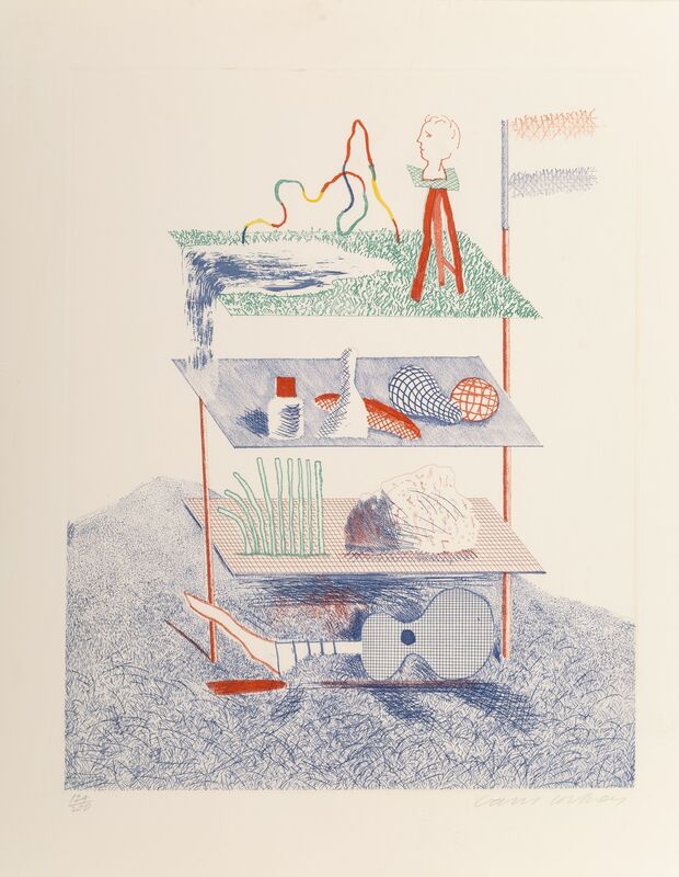 David Hockney, ‘Serenade, from The Blue Guitar’, 1976-77, Print, Etching, softground etching, aquatint in colors on wove paper, Heritage Auctions