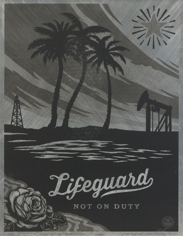 Shepard Fairey, ‘Lifeguard Not On Duty’, 2015, Print, Screenprint on metal, Julien's Auctions