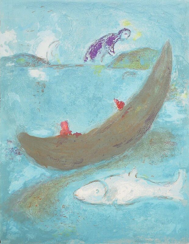 Marc Chagall, ‘The Dead Dolphin and the Three Hundred Dracmas, from Daphnis and Chlöe’, 1961, Print, Lithograph in colors, Rago/Wright/LAMA