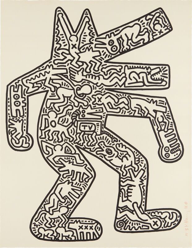 Keith Haring, ‘Dog’, 1985-1986, Print, Lithograph, on Rives BFK paper, with full margins, Phillips
