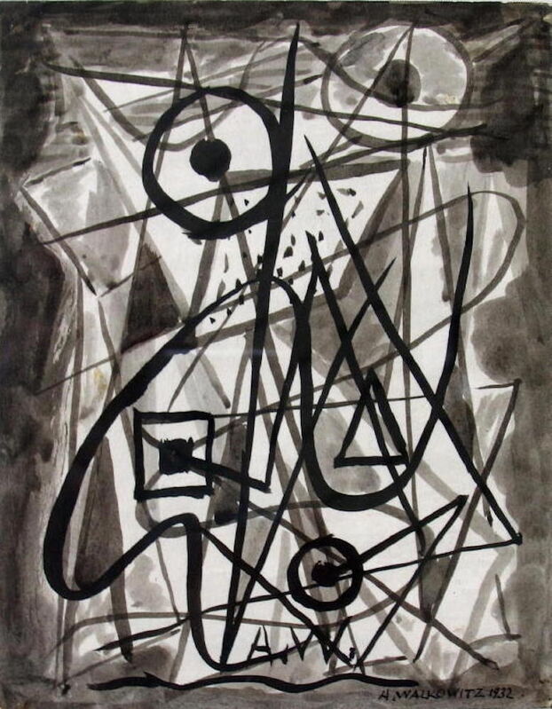 Abraham Walkowitz, ‘Untitled Abstraction’, 1936, Drawing, Collage or other Work on Paper, Ink, F.L. Braswell Fine Art