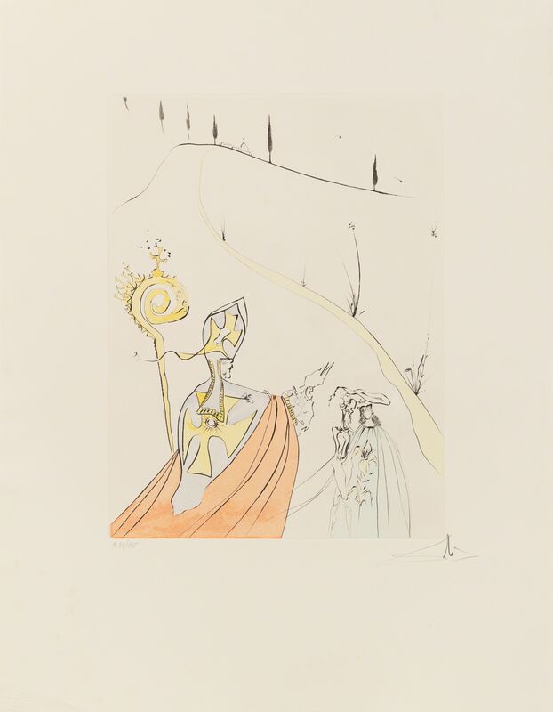 Salvador Dalí, ‘After 50 Years of Surrealism (portfolio)’, 1974, Print, Drypoint With Handcoloring, Hindman
