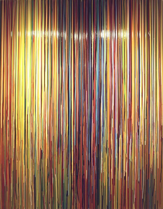 Markus Linnenbrink, ‘ZUBEGINNLIEGTDIEZEIT ZUUNSERENFUESSEN’, 2007, Mixed Media, Acrylic, epoxy resin on wood, The Columns Gallery