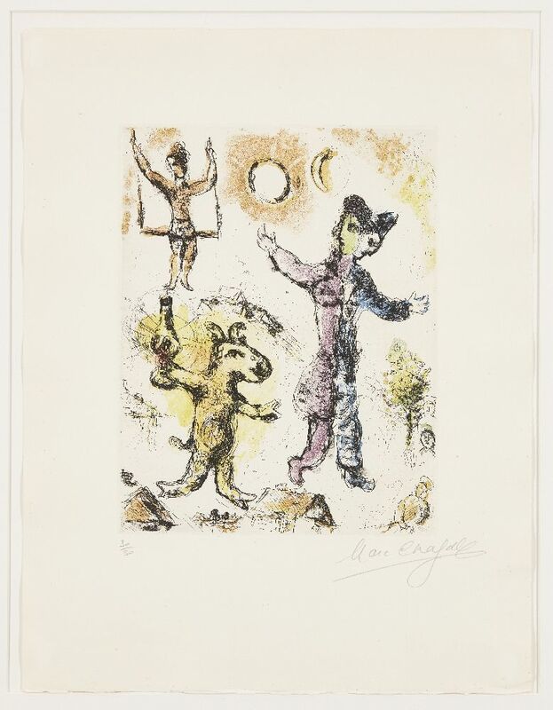 Marc Chagall, ‘La Reve de L’Ane [Cramer 63]’, 1968, Print, Etching with aquatint in colours on wove, Roseberys