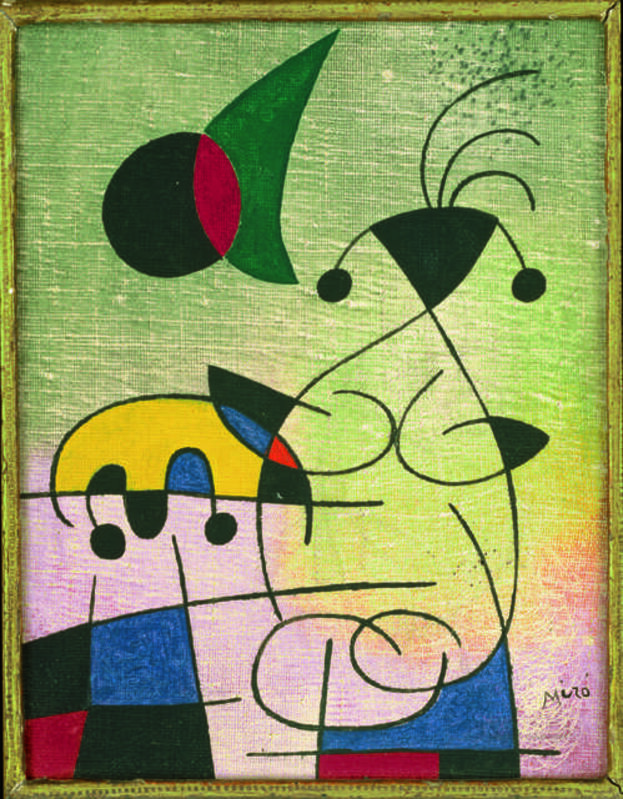 Joan Miró, ‘L’étreinte du soleil à l’amoureuse (The Sun Embracing the Lover)’, 1952, Painting, Oil on canvas, Fondation Beyeler