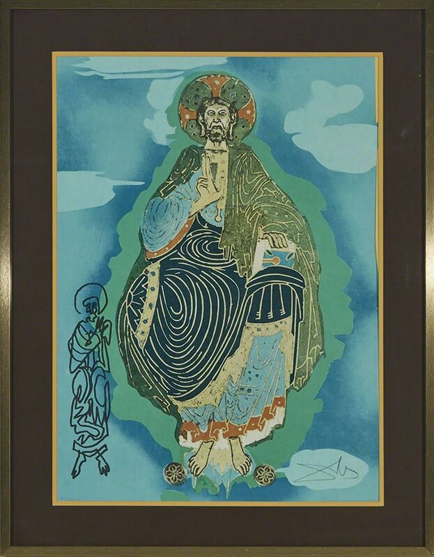 Salvador Dalí, ‘Pantocrator - Christ In His Majesty (Tarot 3 Of Coins)’, 1977, Print, Colour lithograph and mezzotint of original gouache with collage and lithographic remarque (Torrents) on Japon paper, Waddington's