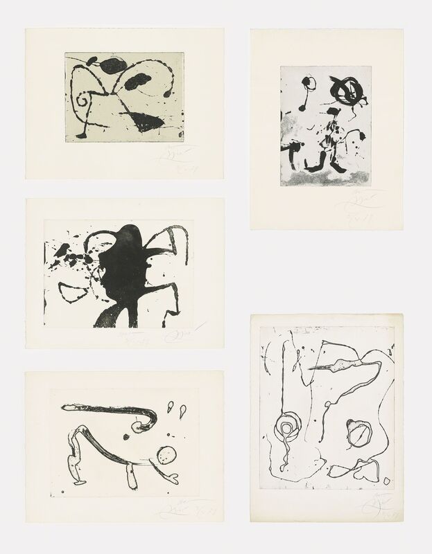 Joan Miró, ‘Ocells de Montroig I-V’, 1979, Print, The complete set of five sugar-lift etchings on Arches wove paper, Christie's