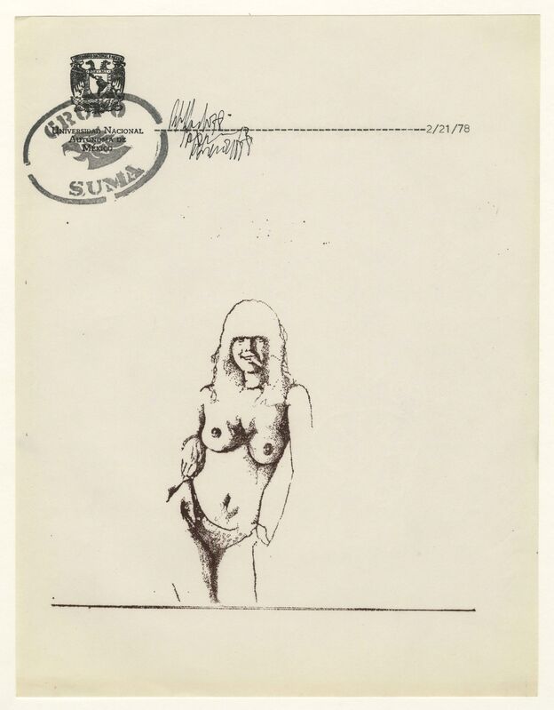 Grupo Suma, ‘Santiago Rebolledo, Untitled’, 1978, Drawing, Collage or other Work on Paper, Ink stamp on paper, Bienvenu Steinberg & Partner