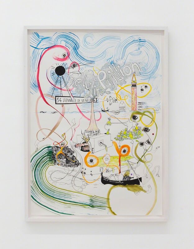 Gelitin, ‘gelatin pavillon - some like it hot’, 2011, Pencil, ink, permanent marker, opaque white, water colour on screen print, Perrotin