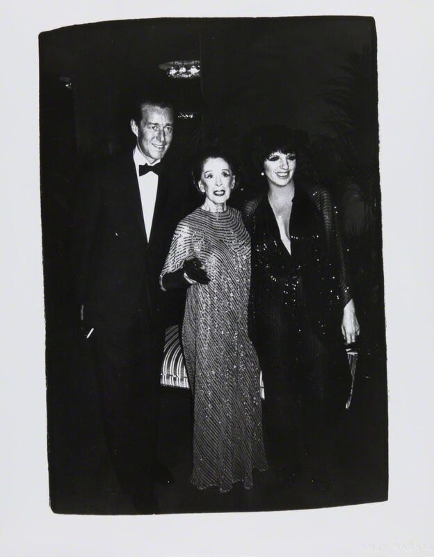 Andy Warhol, ‘Andy Warhol, Photograph of Halston, Martha Graham, and Liza Minnelli, 1981’, 1981, Photography, Silver Gelatin Print, Hedges Projects