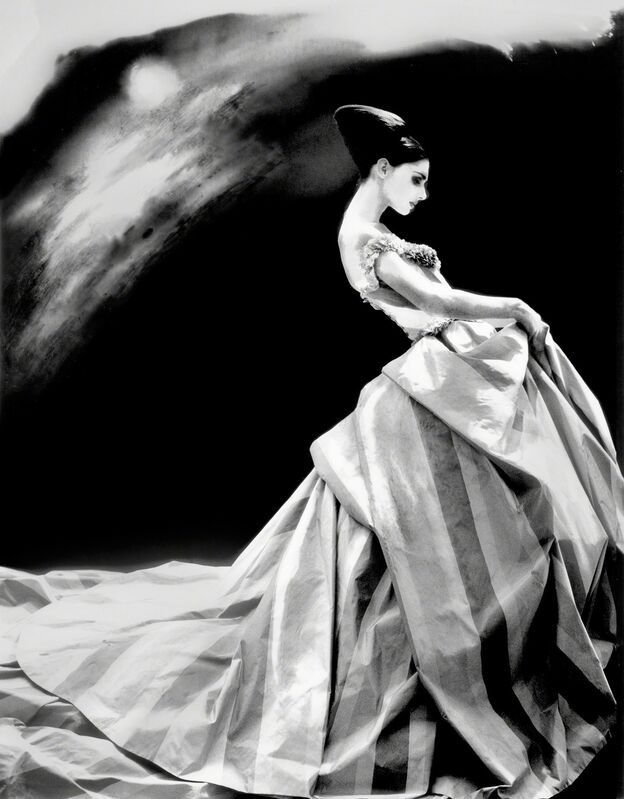 Lillian Bassman, ‘Night Bloom, Anneliese Seubert, ball gown by John Galliano for Haute Couture Givenchy, Paris’, 1996, Photography, Platinum print, Edwynn Houk Gallery