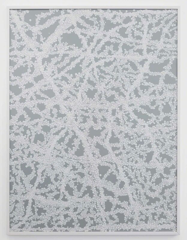 Bharti Kher, ‘White Noise’, 2015, Painting, Bindis on painted board, frame, Perrotin