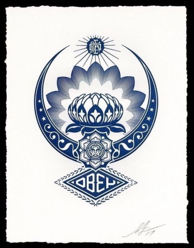 Shepard Fairey, ‘obey lotus ornament letterpress’, 2017, Print, Rudolf Budja Gallery