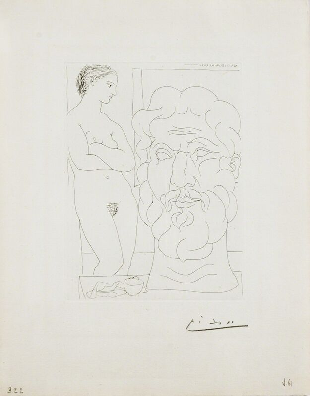Pablo Picasso, ‘Modele et Grande Tête Sculptée ’, 1933, Print, Etching on Paper, Odon Wagner Gallery