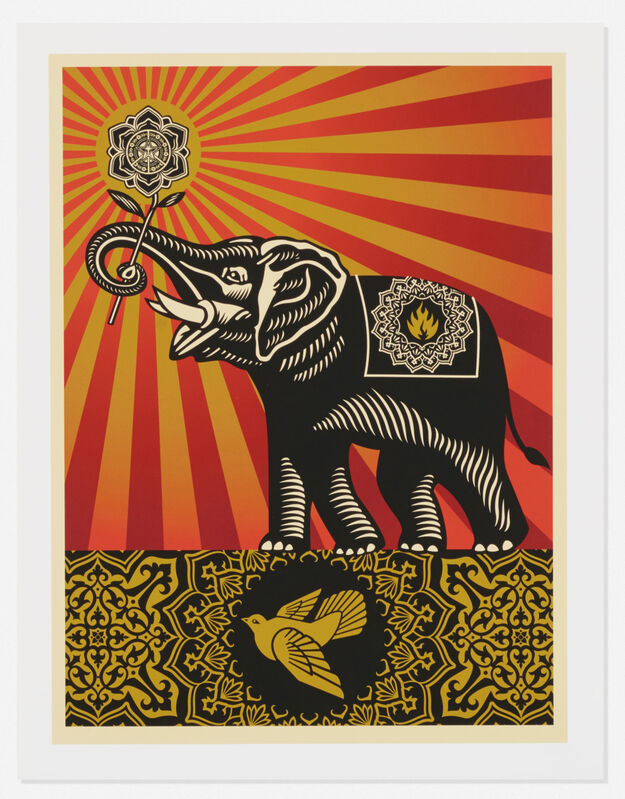 Shepard Fairey, ‘Peace Elephant’, 2011, Print, Archival pigment prints on 100% cotton rag paper, EHC Fine Art Gallery Auction