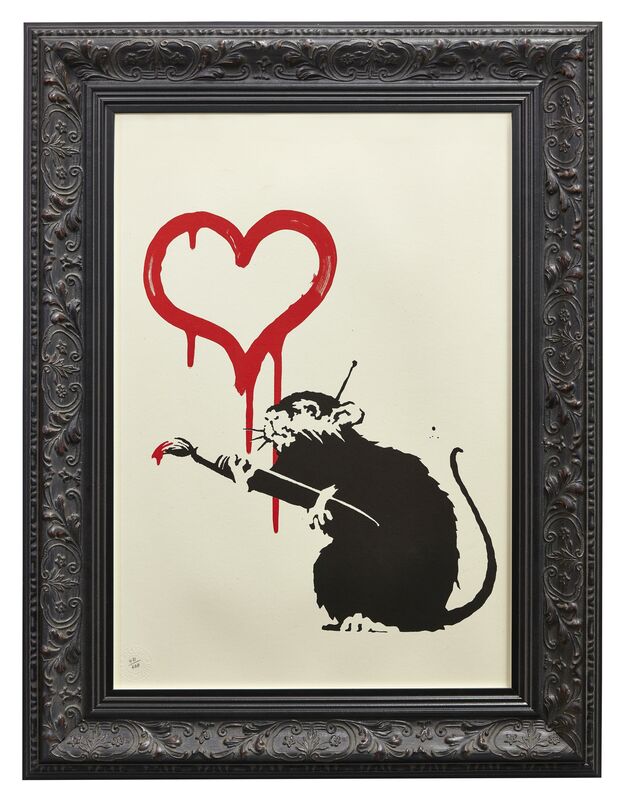 Banksy, ‘Love Rat’, 2004, Print, Screenprint in colours on wove, Roseberys
