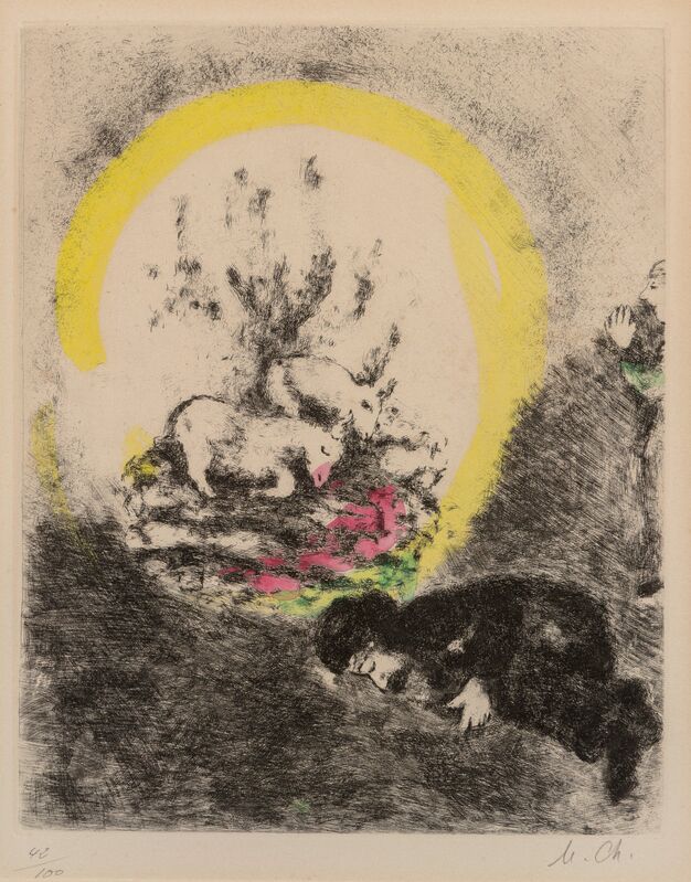 Marc Chagall, ‘After the Flood, from The Bible’, circa 1931, Print, Etching with hand coloring on Arches paper, Heritage Auctions
