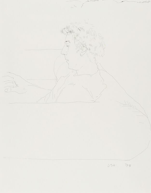 David Hockney, ‘Gregory on a sofa’, 1978, India ink on paper, Forum Auctions