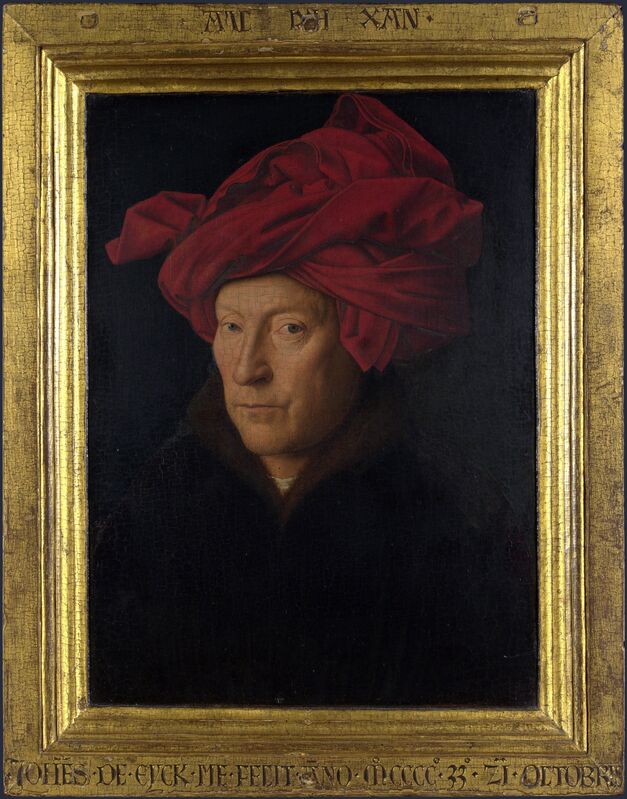 Jan van Eyck, ‘Man in a Red Turban (Self Portrait?)’, 1433, Painting, Oil on oak, The National Gallery, London