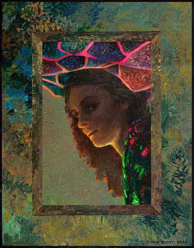 Iris Scott, ‘The Poetess’, 2018, Painting, Finger painted oil on canvas, Filo Sofi Arts