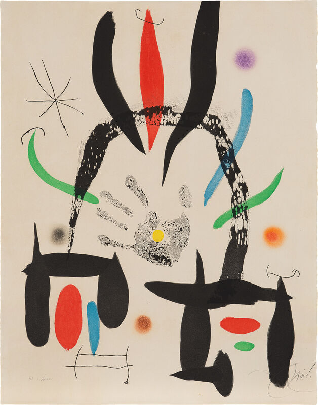 Joan Miró, ‘L'Eloge de la main (The Praise of the Hand)’, 1974, Print, Etching and aquatint in colors, on wove paper, the full sheet., Phillips