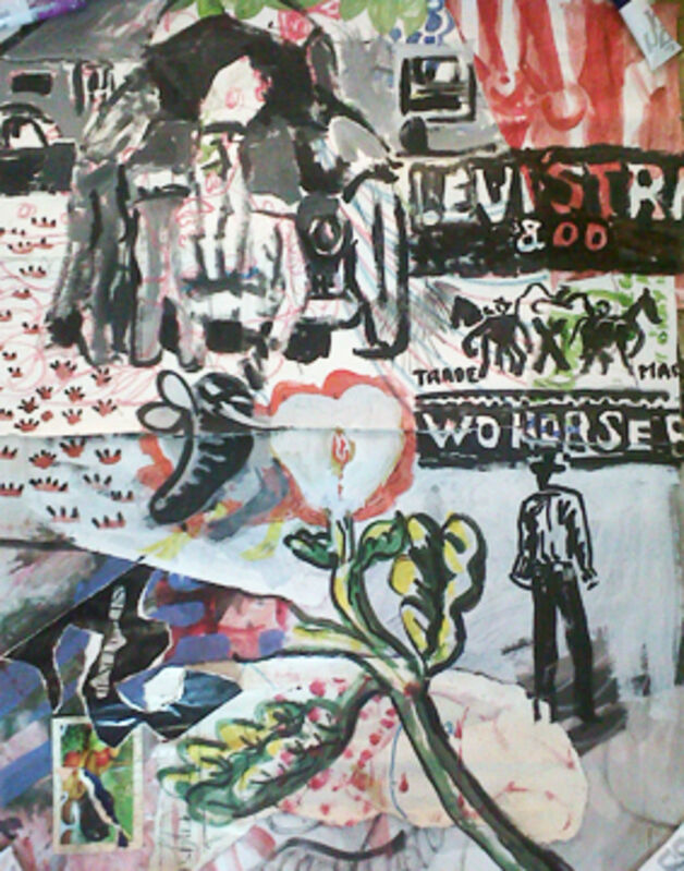 Orestes Hernández Palacios (CU), ‘Levi Strauss’, 2004, Painting, Mixed Media on Cardboard, Knoerle & Baettig Contemporary
