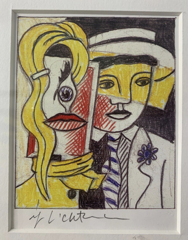 Roy Lichtenstein, ‘Stepping Out Sketch, Signed ’, 1978, Print, Offset Lithograph, Lyons Gallery