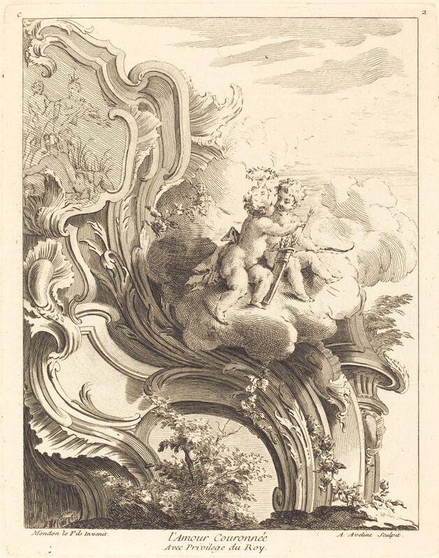 Antoine Aveline, ‘L'Amour Couronnée’, 1736, Print, Etching with engraving on laid paper, National Gallery of Art, Washington, D.C.