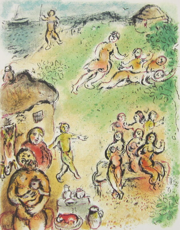Marc Chagall, ‘“The Island of Aeoliae,” from L'Odyssée (Mourlot 749-830; Cramer 96)’, 1989, Ephemera or Merchandise, Offset lithograph on Fabriano wove paper, Art Commerce