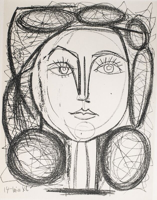 Pablo Picasso, ‘Francoise, 1949 Limited edition Lithogrph by Pablo Picasso’, 1949, Print, Lithograph, Globe Photos