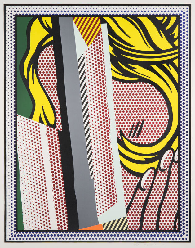 Roy Lichtenstein, ‘Reflections on Hair’, 1990, Print, Lithograph, screenprint, woodcut, and metalized PVC collage with embossing on paper, Ronald Feldman Gallery