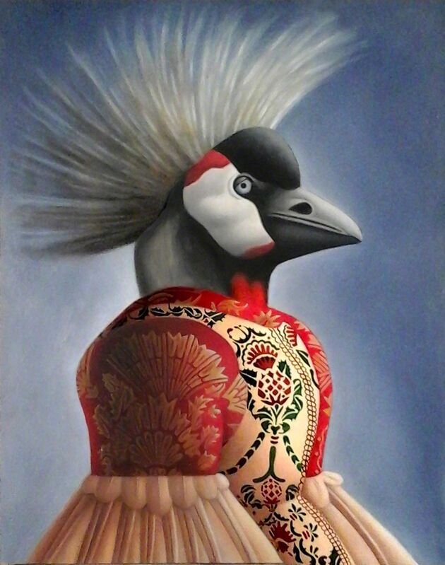Amy Hill, ‘Bird with Crown’, 2019, Painting, Oil on Board, M.A. Doran Gallery