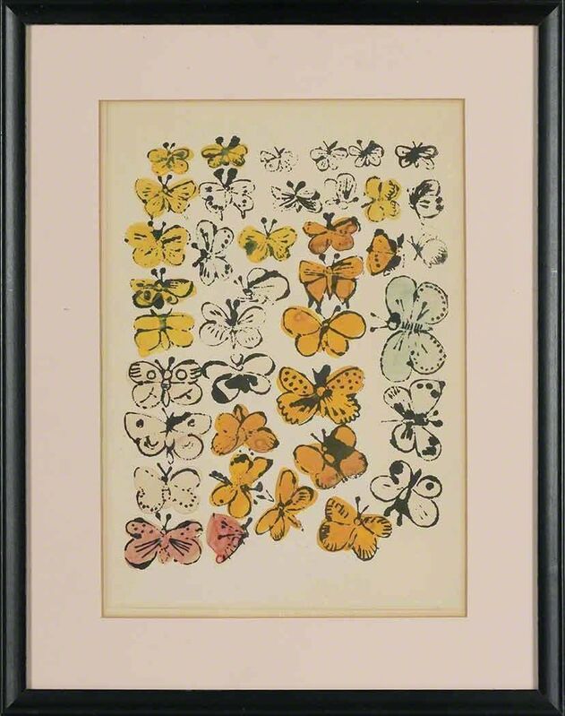 Andy Warhol, ‘Happy Butterfly Day’, circa 1955, Print, Hand-colored offset lithograph, on cream wove paper, Doyle